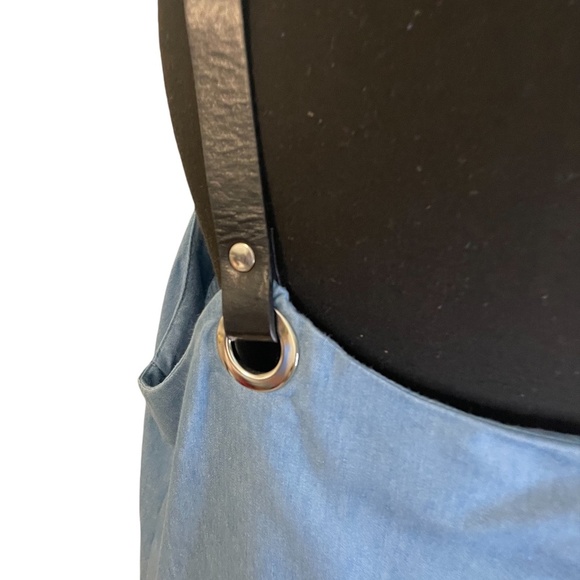 Mod‎ X Women's Leather Strap Mini Light Blue Dress, Size Large - Picture 6 of 8
